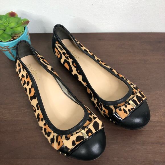 Cole Haan Leopard Print Cap Toe Calf Hair Flats Women's Size 8.5B - Picture 1 of 10